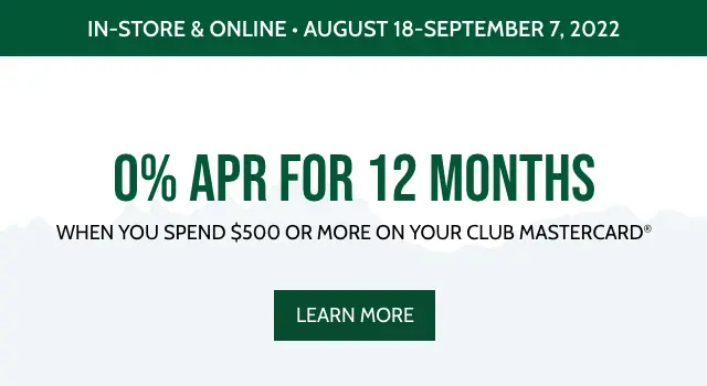 CLUB 0% APR for 12 Months