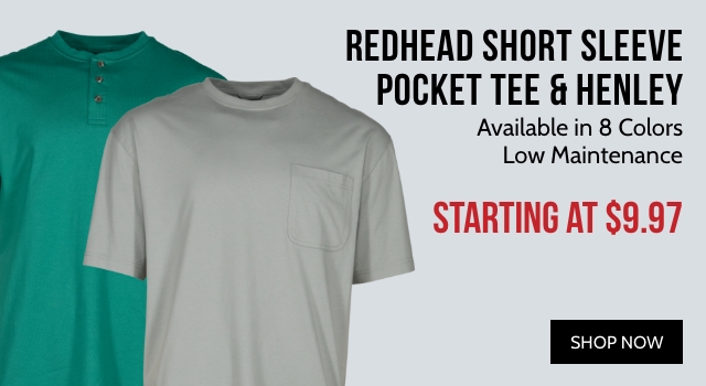 RedHead Short Sleeve Pocket Tee & Henley
