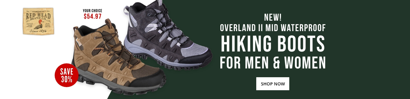 New! RedHead Overland II Mid Waterproof Hiking Boots for Men & Women