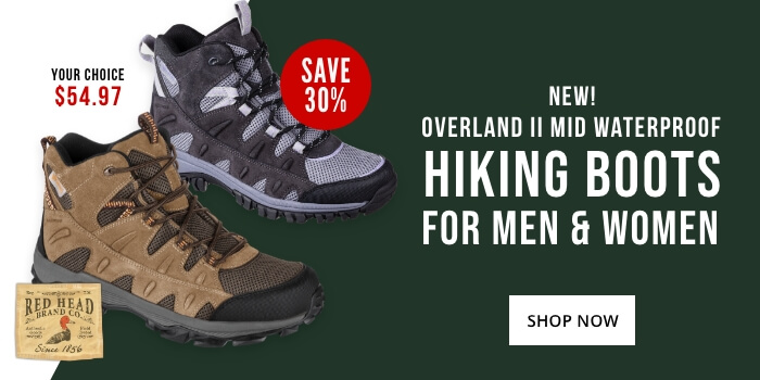 New! RedHead Overland II Mid Waterproof Hiking Boots for Men & Women