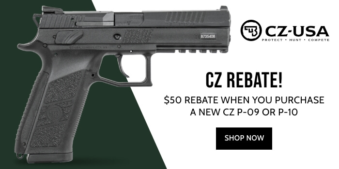 Receive a $50 rebate when you purchase any new CZ P-09 or P-10