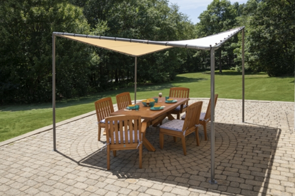 Image of shade sail over patio