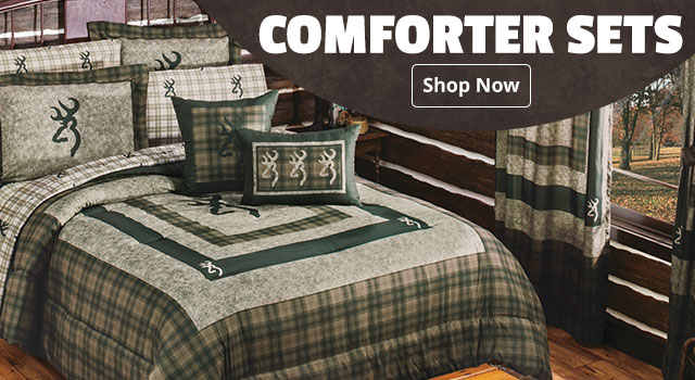 WHITETAIL DEER Buck HUNTING Lodge Cabin Plaid COMFORTER SET+SHEETS Bed~in~a Bag 