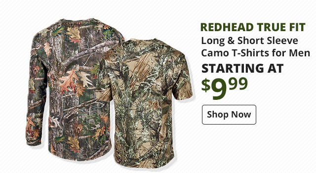 RedHead True Fit Long & Short Sleeve Camo T-Shirts for Men