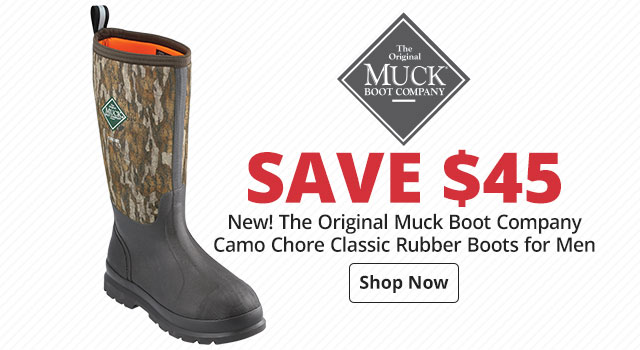 Save $45 New! The Original Muck Boot Company Camo Chore Classic Rubber Boots for Men