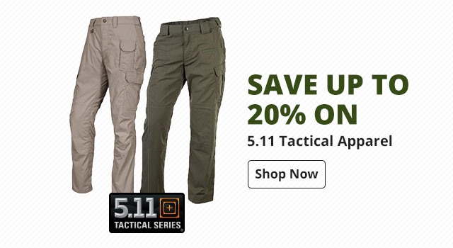 Save up to 20% on 5.11 Tactical Apparel