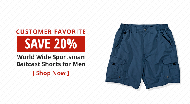 Save 20% World Wide Sportsman Baitcast Shorts for Men