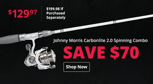 Save $70 on Johnny Morris Carbonlite 2.0 Spinning Combo